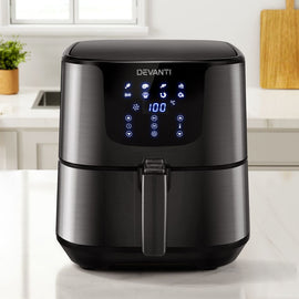 Devanti Air Fryer 7L LCD Fryers Black