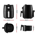 Devanti Air Fryer 2.5L Knob Fryers-2