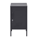 Artiss Bedside Table Metal Cabinet - Black-3