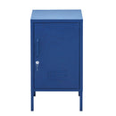 Artiss Bedside Table Metal Cabinet - Blue-3