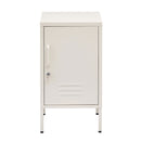Artiss Bedside Table Metal Cabinet - White-3