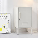 Artiss Bedside Table Metal Cabinet - White-7