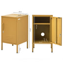 Artiss Bedside Table Metal Cabinet - Yellow-4
