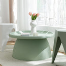 Artiss Coffee Table Round 71CM Plastic Green-5