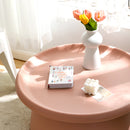 Artiss Coffee Table Round 71CM Plastic Pink-6