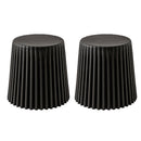 Artiss 2x Bar Stools Cupcake Plastic Foot Stool Black-1