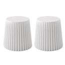 Artiss 2x Bar Stools Cupcake Plastic Foot Stool White-1