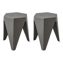 Artiss 2x Bar Stools Puzzle Plastic Foot Stool Grey-1