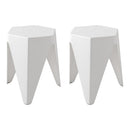 Artiss 2x Bar Stools Puzzle Plastic Foot Stool White-1
