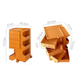 ArtissIn Storage Trolley Bedside Table 5 Tier Cart Boby Replica Orange - 0