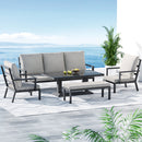 Gardeon 5-Piece Outdoor Furniture Setting Table Chair Set Aluminium Sofa 7-Seater-7