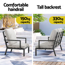 Gardeon 5-Piece Outdoor Furniture Setting Table Chair Set Aluminium Sofa 7-Seater-5