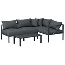 Gardeon 4 Seater Outdoor Sofa Set Aluminium Patio Furniture Setting 4PC Charcoal-1