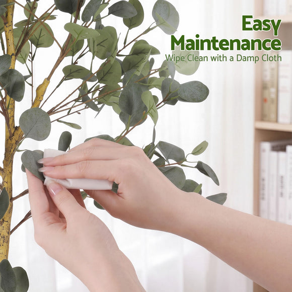 Artiss 150cm Artificial Eucalyptus Tree with Realistic Textured Leaves for Indoor Home Office Decor