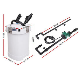Giantz Aquarium External Canister Filter Aqua Fish Water Tank Sponge Pond 1250L - 0