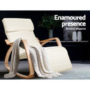 Artiss Rocking Armchair Footrest Nursing Beige Afton-3