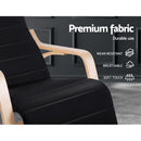 Artiss Rocking Armchair Footrest Nursing Black Afton-7