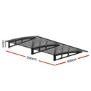 Instahut Window Door Awning Canopy 1mx2m Grey Solid Sheet Metal Frame-2
