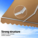 Instahut Retractable Folding Arm Awning Manual Sunshade 2.5Mx2M Beige-4