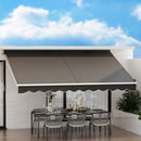 Instahut Retractable Folding Arm Awning Manual Sunshade 4Mx2.5M Grey-7