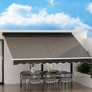 Instahut Retractable Folding Arm Awning Manual Sunshade 4Mx3M Grey-7