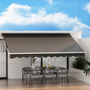 Instahut Retractable Folding Arm Awning Manual Sunshade 4.5Mx2.5M Grey-7