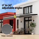 Instahut Retractable Folding Arm Awning Manual Sunshade 4.5Mx2.5M Grey-5