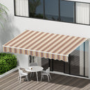 Instahut Retractable Folding Arm Awning Motorised Sunshade 3Mx2.5M Beige Brown-7