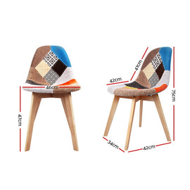 Artiss Dining Chairs Set of 2 Fabric Retro Replica DSW - 0