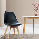 Artiss Dining Chairs Set of 4 Leather Plastic DSW Replica Wooden Black-8