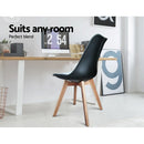 Artiss Dining Chairs Set of 4 Leather Plastic DSW Replica Wooden Black-5