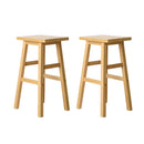 Artiss Bar Stools Kitchen Counter Stools Wooden Chairs Natural x2-3