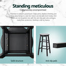 Artiss 4x Bar Stools Round Chairs Wooden Black-6