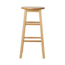 Artiss 2x Bar Stools Round Chairs Wooden Nature-5