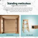 Artiss 4x Bar Stools Round Chairs Wooden Nature-6