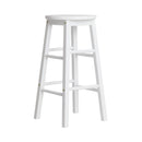 Artiss 2x Bar Stools Round Chairs Wooden White-8