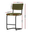 Artiss 2x Bar Stools Velvet Chairs Green-2