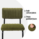Artiss 2x Bar Stools Velvet Chairs Green-4