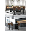 Artiss 2x Bar Stools Vintage Swivel Gas Lift Brown-11