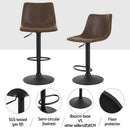 Artiss 4x Bar Stools Vintage Leather Swivel Gas Lift Brown-4