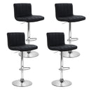 Artiss 4x Bar Stools Gas Lift Leather Black-1