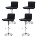 Artiss 4x Bar Stools Gas Lift Leather Black-6