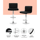 Artiss 4x Bar Stools Gas Lift Leather Black-7