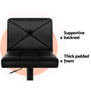 Artiss 4x Bar Stools Gas Lift Leather Chair Black-11