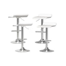 Artiss 4x Bar Stools Faux Leather Chair White-7