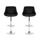 Artiss 2x Bar Stools Leather Padded Gas Lift Stool Black-3