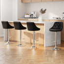 Artiss 4x Bar Stools Leather Padded Gas Lift Black-14