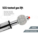 Artiss 4x Bar Stools Leather Padded Gas Lift Grey-12