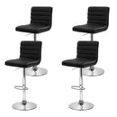 Artiss 4x Bar Stools Padded Leather Gas Lift Black-6