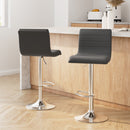 Artiss 2x Bar Stools Padded Leather Gas Lift Grey-15
